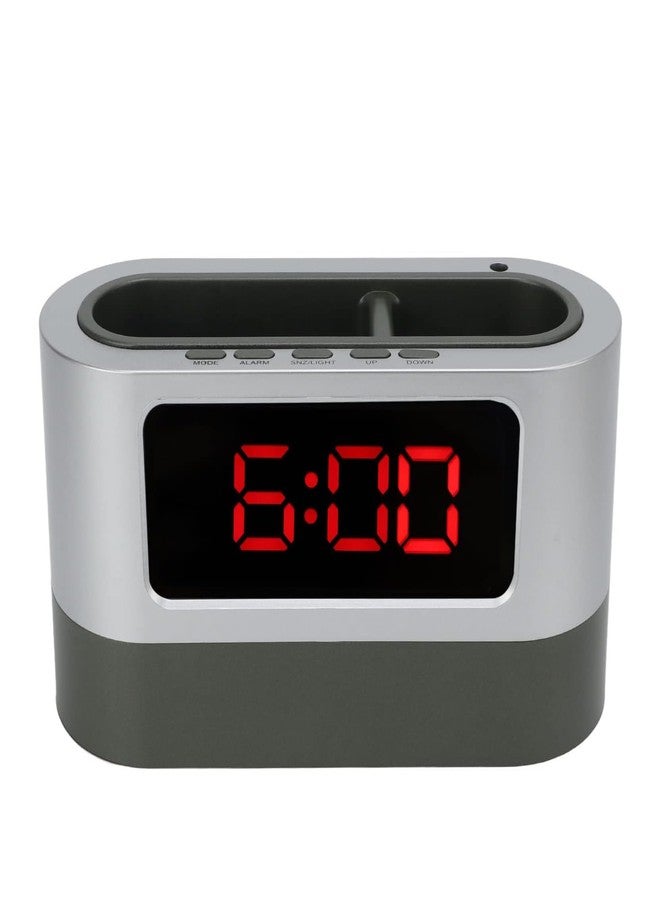 NXZ Oval Desk Pen Stand Pen Holder Table Clock Office Decore Digital Clock Pen Holder, Digital Desk Clock, Desk Organizer (CLO-038, Large) - Image 1